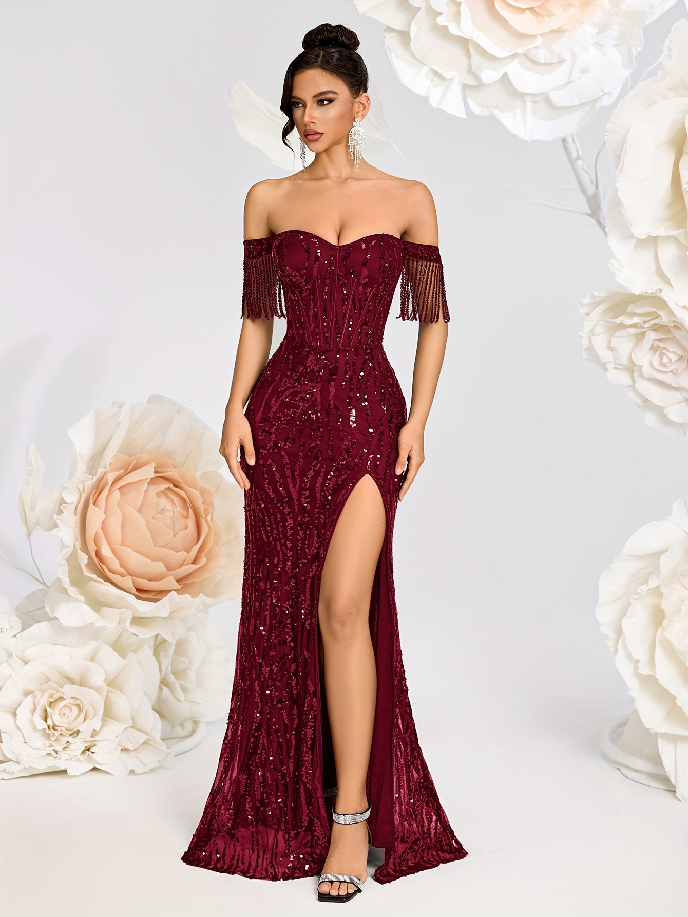 evening semi formal dresses sold on Temu United States