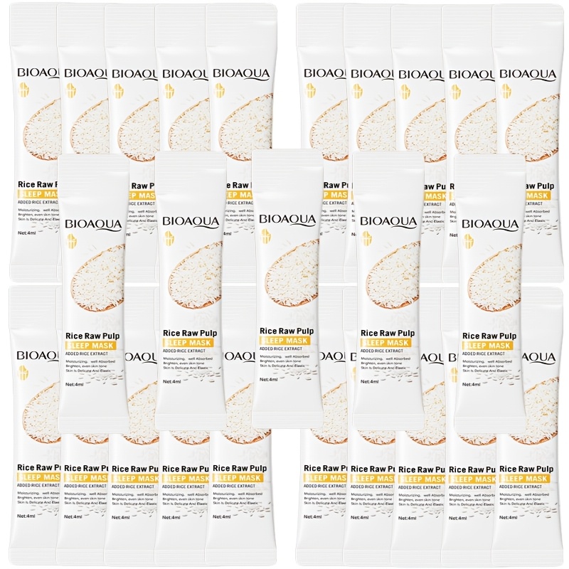 Image of 25pcs Rice Sleep Mask, Goodnight Mask, Added With Rice Extract, Has Good Moisturizing Effect And Is Easy To . Designed For Facial Care, And Moisturizing, No-rinse, Skincare Products, Travel Companion