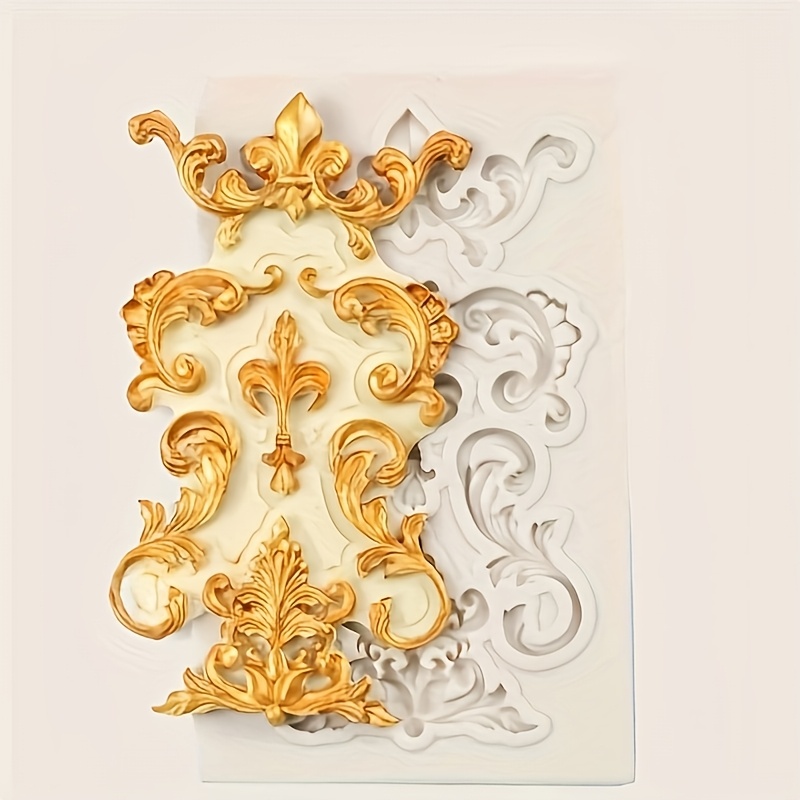 

1pc European Baroque Style Silicone Mold, Vintage Floral For Diy Crafts, Decorative Casting Mold For Resin, Plaster, Clay