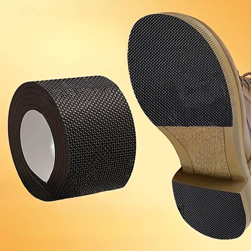 1 roll of shoe sole anti slip pads wear resistant heel grips for high heels sneakers and sandals paper anti slip and wear resistant sole pads with black textured surface for grip footwear accessories