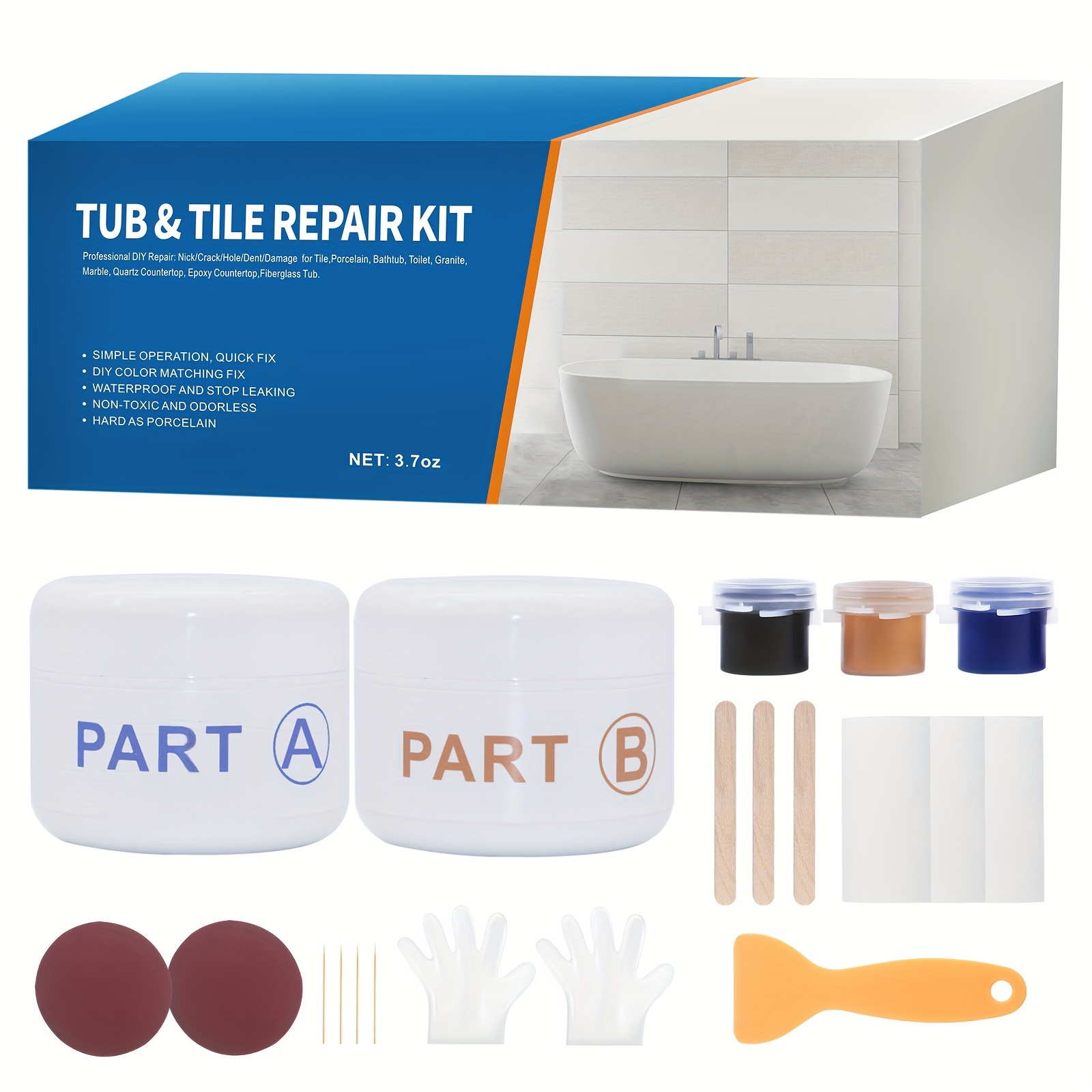 

1pc Lanbokit 3.7 Oz Bathtub & Kit, Matching, Fix For , , Tub, Bathroom & , , ,