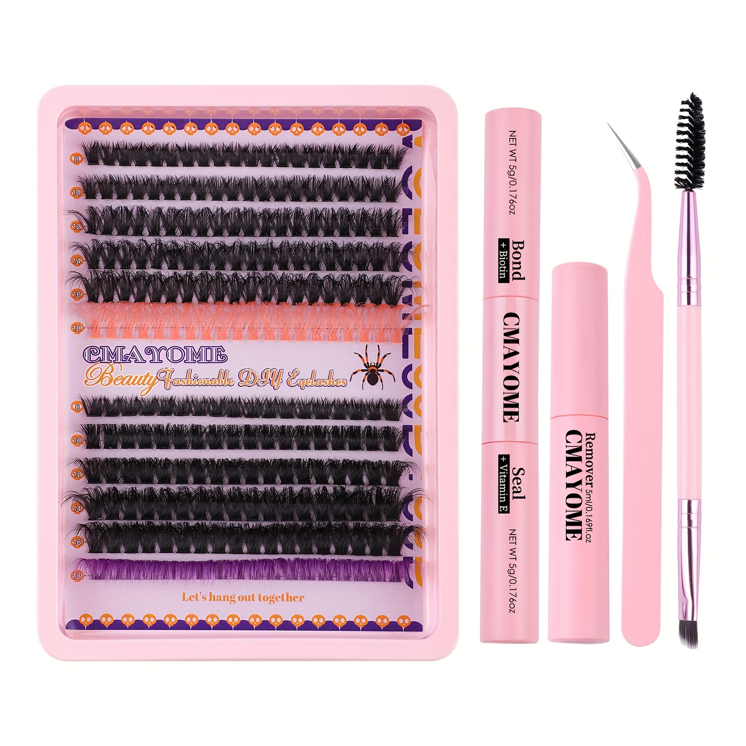 Complete Lash Extension Kit Diy Eyelash Set 60d 80d Clusters Temu