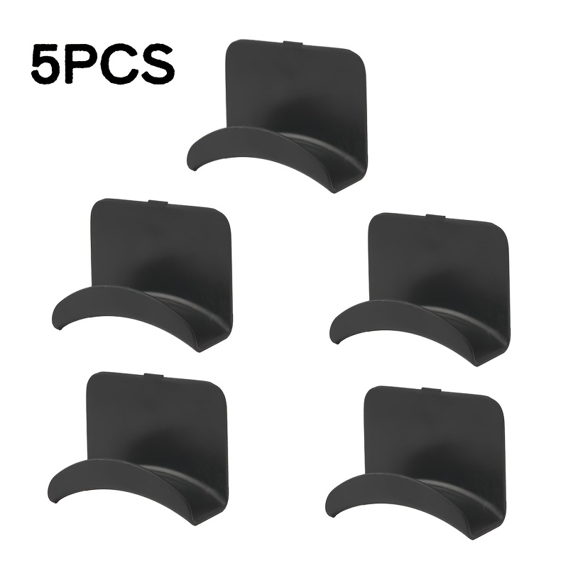 TEMU 5pcs Universal Wall Mount Headphone Stand, Adhesive Plastic Under Desk Headset Rack Holder Support For Gaming Earphone Bracket