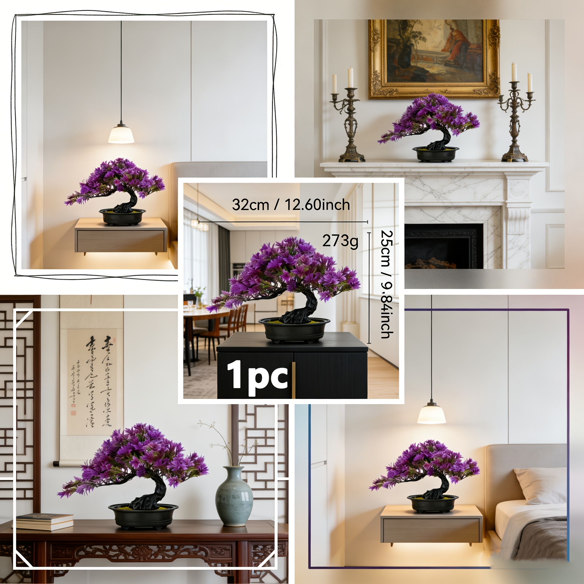 Image of 1pc Artificial , Artificial Plant Indoor Small Purple Simulation Plant Decoration With Flower Pot, Suitable For Home Decoration, Window Sill/courtyard