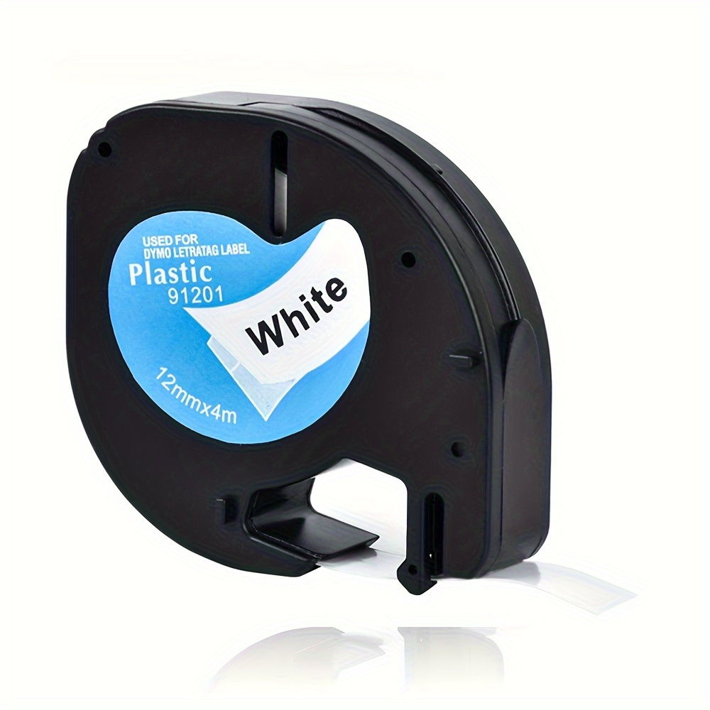 91201 Compatible Black White Dymo Letratag Plastic Tape - Temu