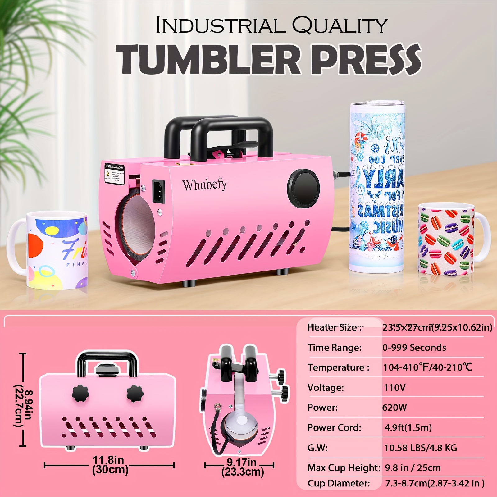 11 30 oz tumbler heat press machine mug cup heat press diy sublimation for 11oz 16oz 20oz 30oz skinny tumblers glass ceramic aluminium mug coffee cup press with 20 heat papers tape gloves details 0