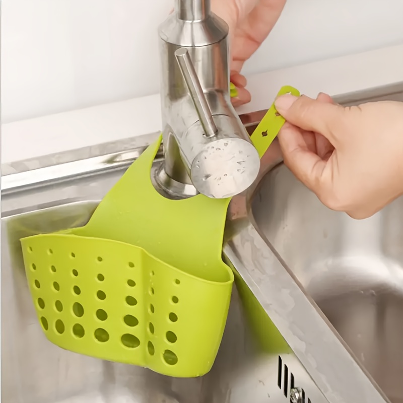 1pc adjustable   sink caddy kitchen organizer for sponges brushes soaps with drainage details 6