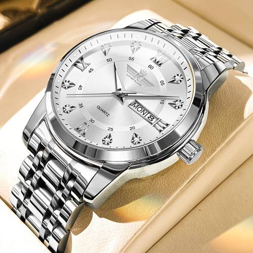 2025 new fully automatic mens double calendar watch elegant fashion roman wristwatch gift for men