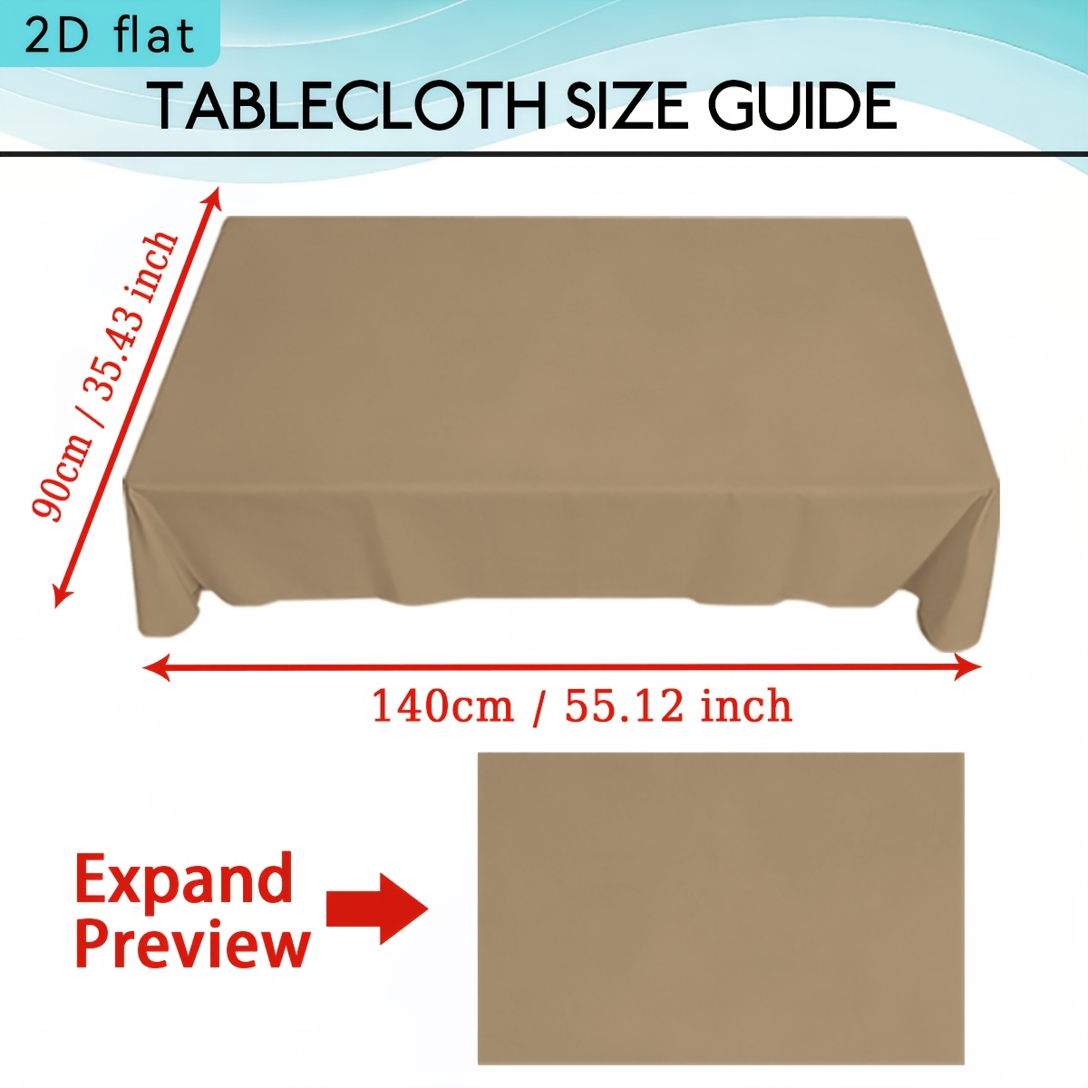 TEMU 1 nappe de fond couleur taupe chaude, 2D plate, décoration de table rectangulaire pour cuisine et salle à manger, couvre-tables de fête,