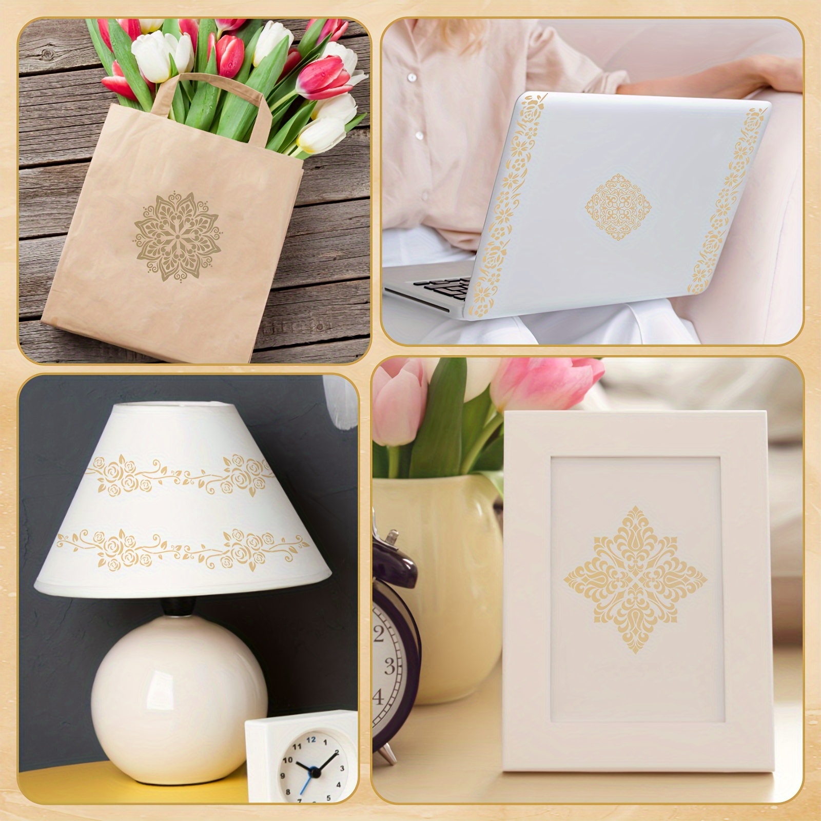 WANDIC Lot De 3 Feuilles D'autocollants De Transfert à Frotter, Motif