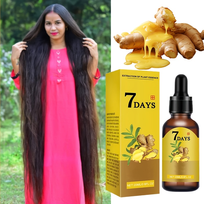 TEMU Ginger Hair Oil With Biotin - 0.68oz Each, Ginger Nourishing Scalp Massage Serum For Hydration & , Suitable For All Hair Types,