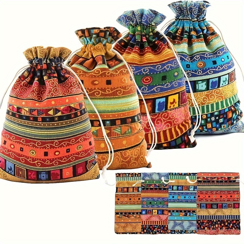 

12- Ethnic Drawstring , Small For Jewelry, , - Mixed Purses For Retail, , - Multipurpose Gift String