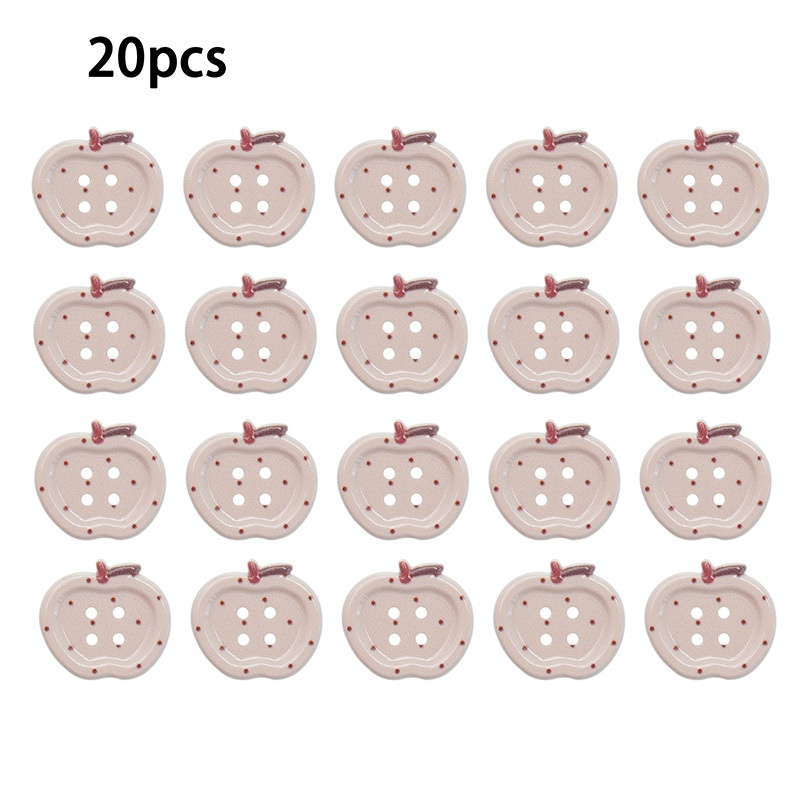 E-shop 20 Stück 2,5x2,3 cm Obst- Vierloch-Resinknöpfe für Pullover, , Handschuhe DIY