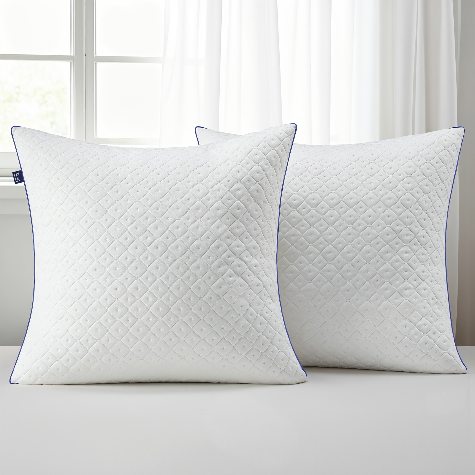 Image of Bedstory 2pcs Set Includes An 80x80cm And A 40x80cm Height-adjustable. It Features A Microfiber With 2 Zippers, A Removable Cover, And Is A Soft Neck Breathable And Machine Washable