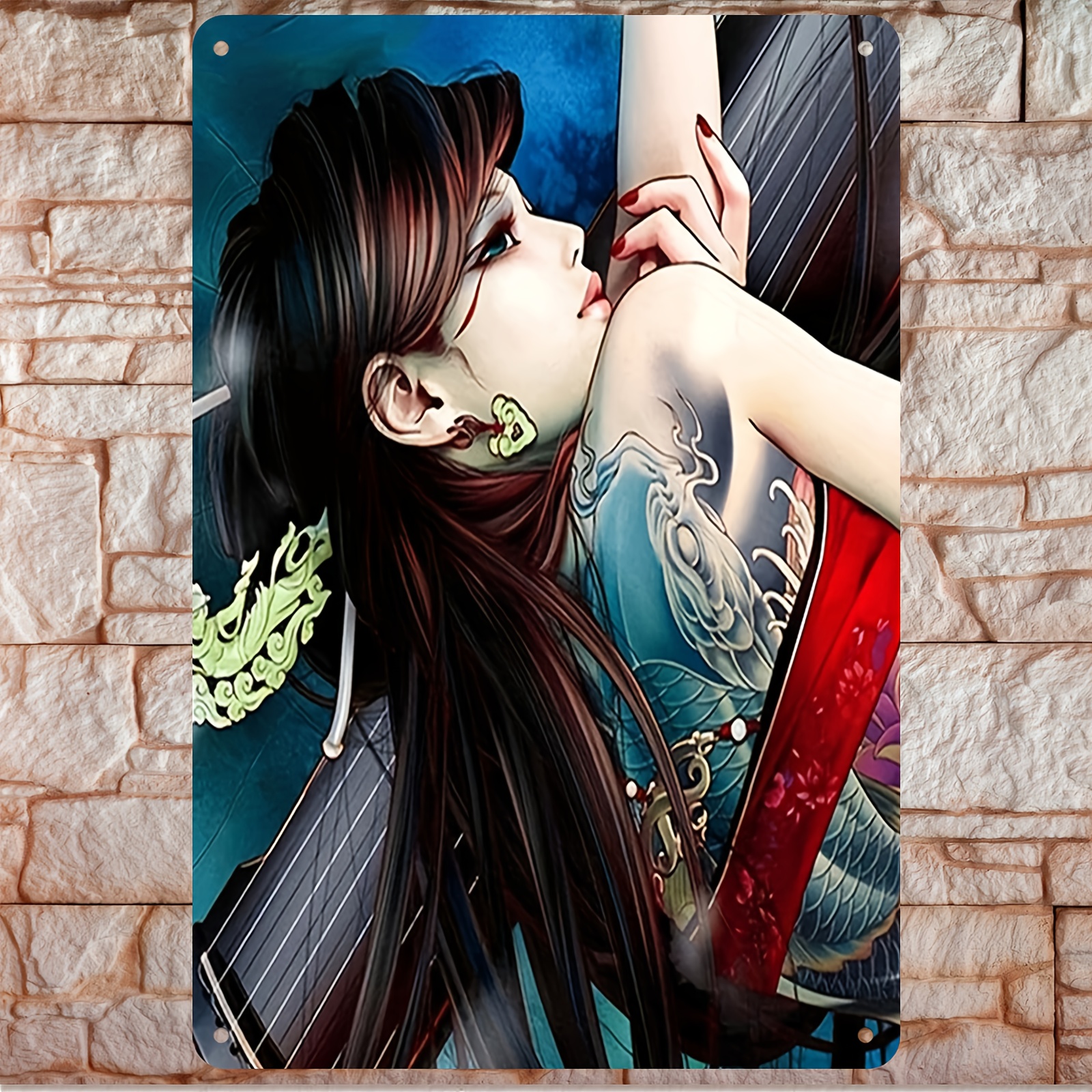 japanese tattoo art sold on Temu Australia, image size:1600x1600