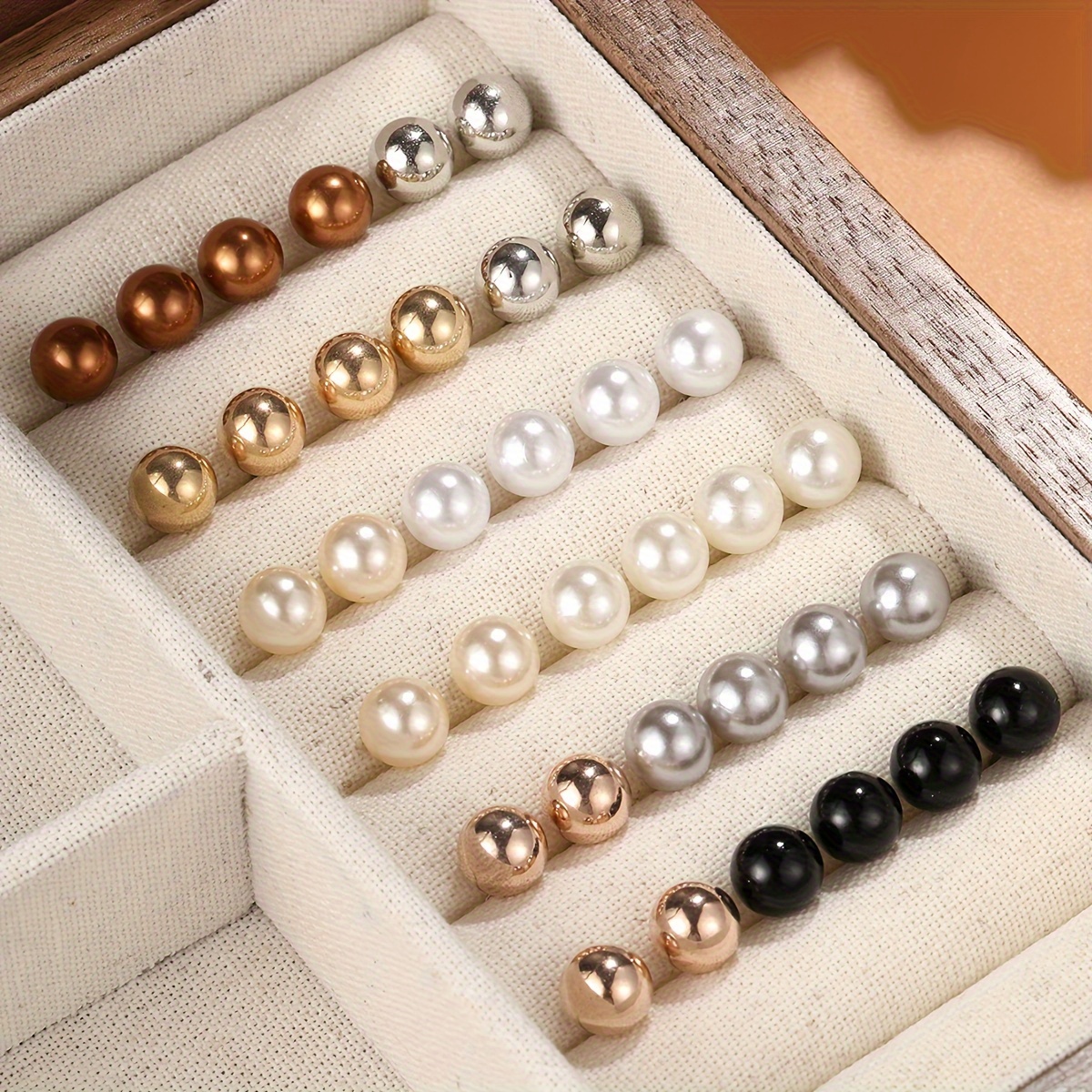 

18 Pieces Of Elegant And Simple Imitation Pearl Multi-color Women's Earrings Daily With Gifts