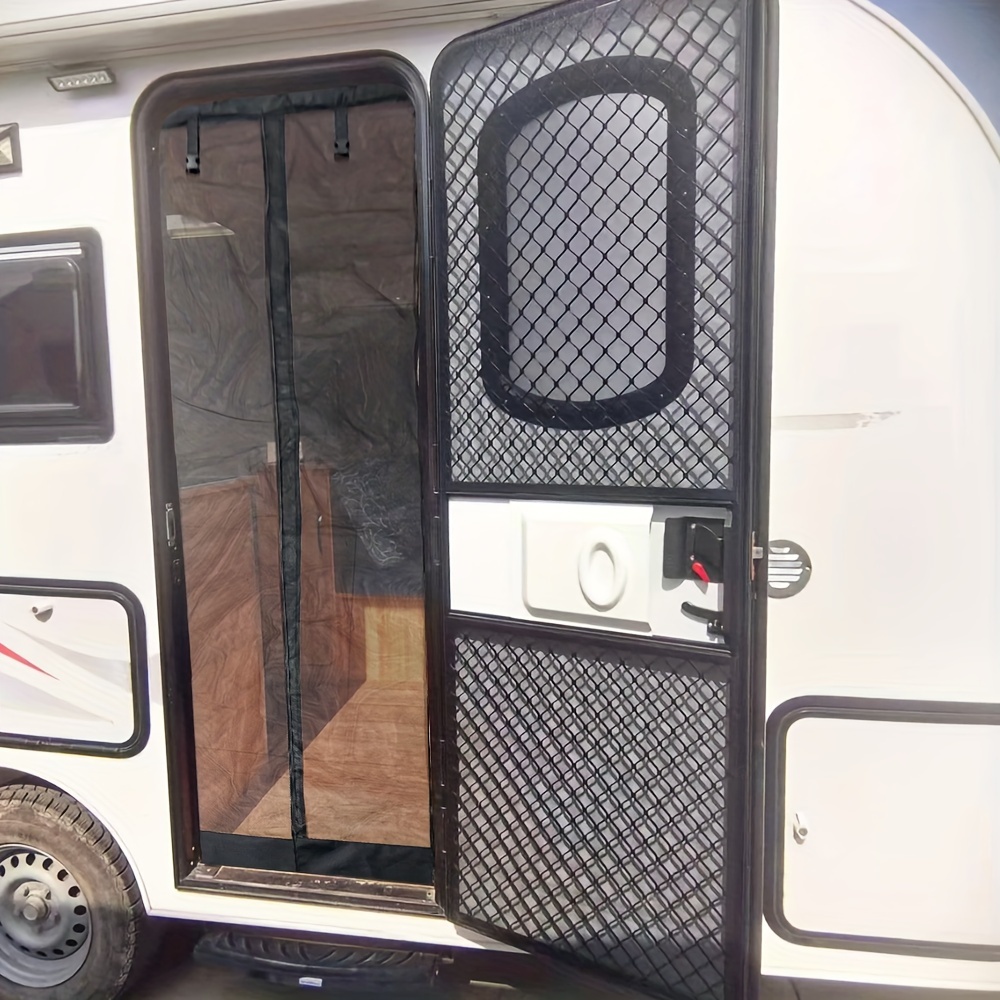 

Rv Screen Door Mesh Curtain With Magnetic Closure - Insect Protection Privacy Screen For Motorhome & , , Material