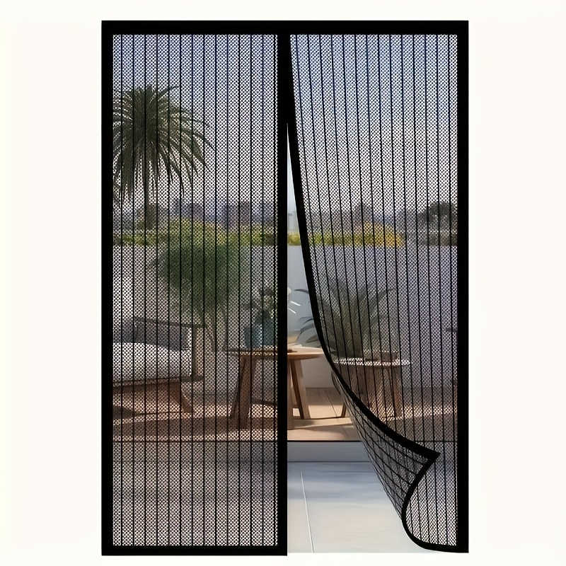 1pc magnetic screen door mesh 35 43x82 67 inch heavy duty pet friendly   with magnetic door curtain for insect prevention ventilation and security