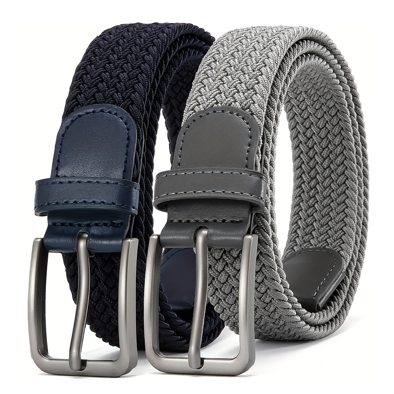 TEMU 1/2pcs Men's Braided Elastic Golf And Casual Belt, 3.4cm Wide, Comfortable Breathable Sports Belt, Comfortable And Durable. Men's Sports Belt,