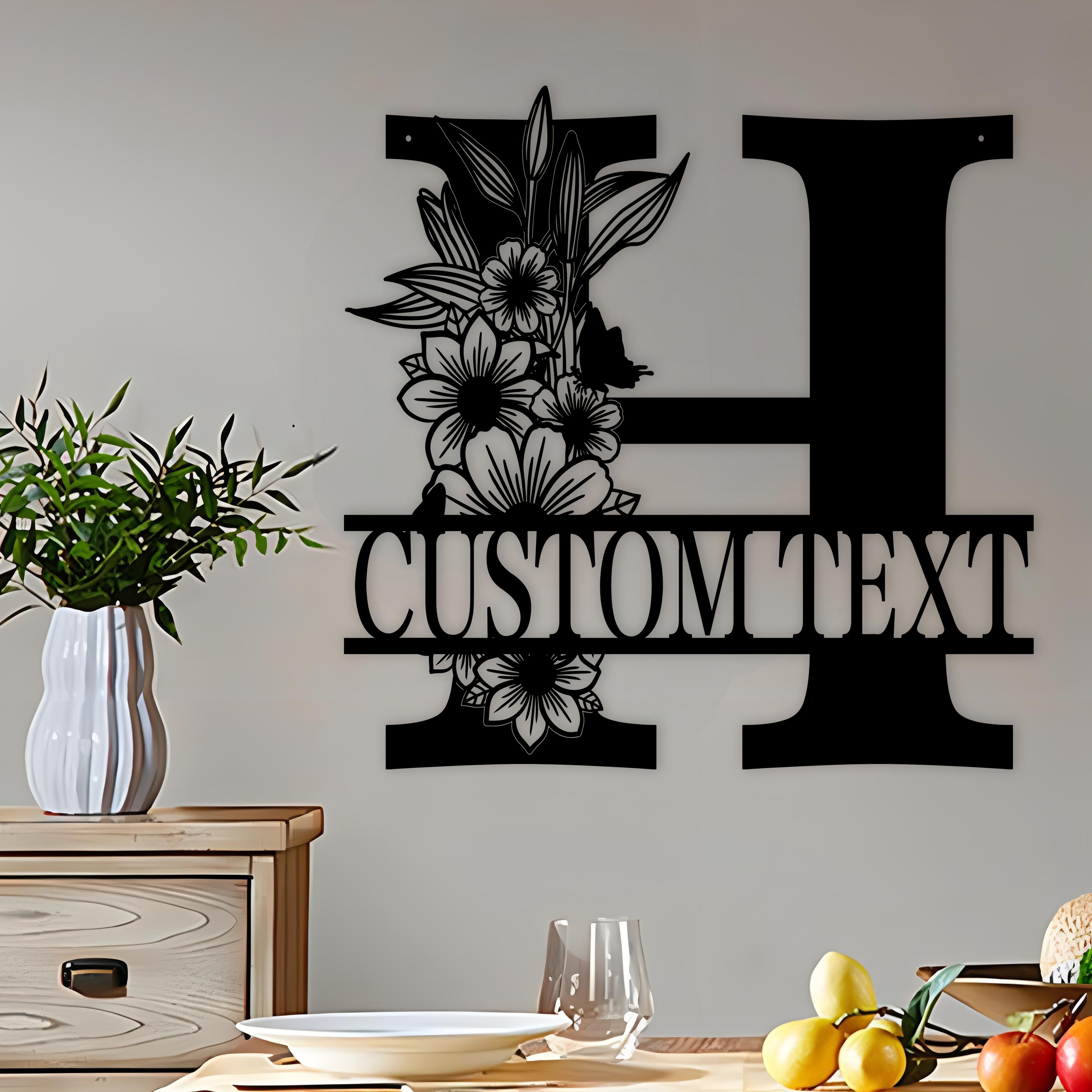 

Personalized Floral Family Name Metal Sign - Custom Last Name Wall Art With Detachable Letters, Matte , Reusable Home Decor For Front Door & Gifts