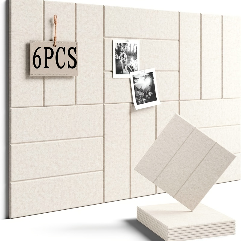 6pcs Felt Board Wall Mounts, With Removable Large Felt Board Replacements, Photo Board, Suitable For Home Office
