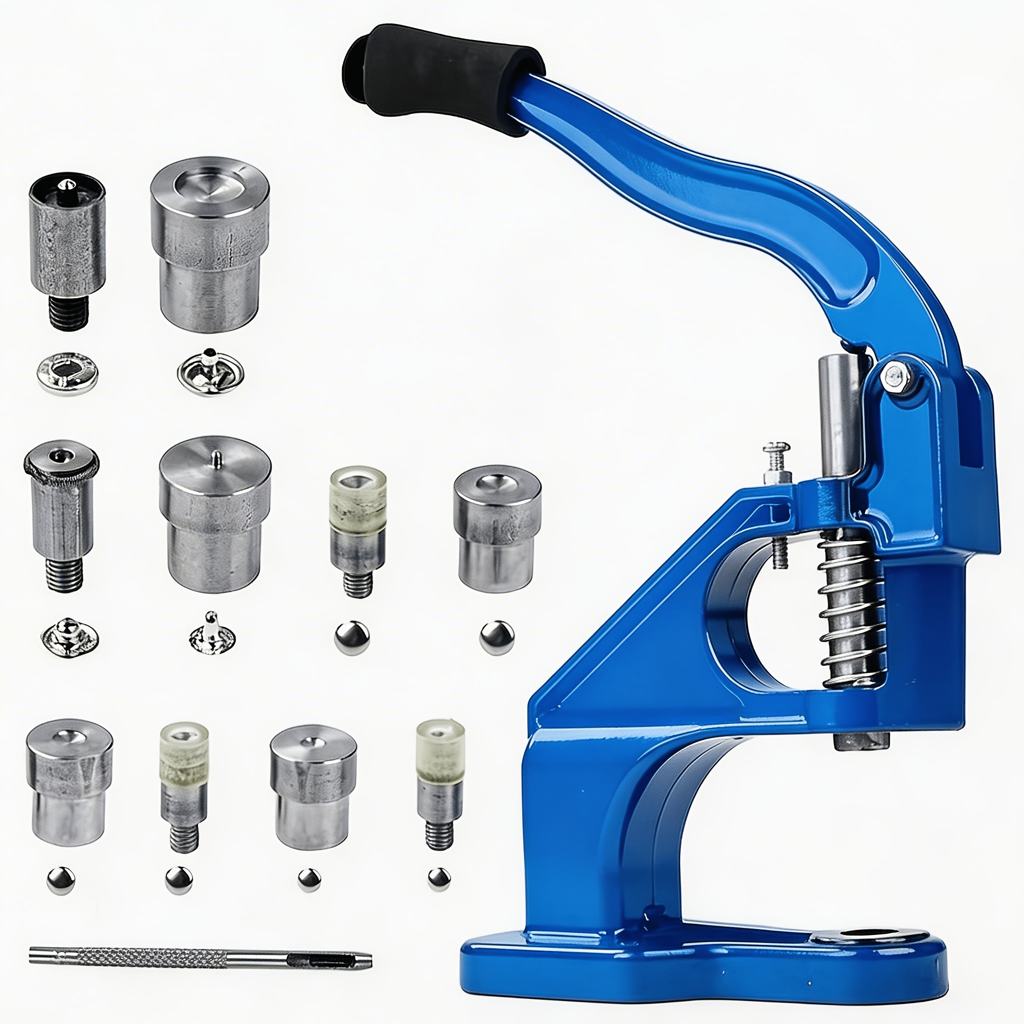 TEMU Herramienta de prensado manual para cuero y tela, kit de instalación manual de trabillas y remaches a presión para remaches/ojales/presillas de
