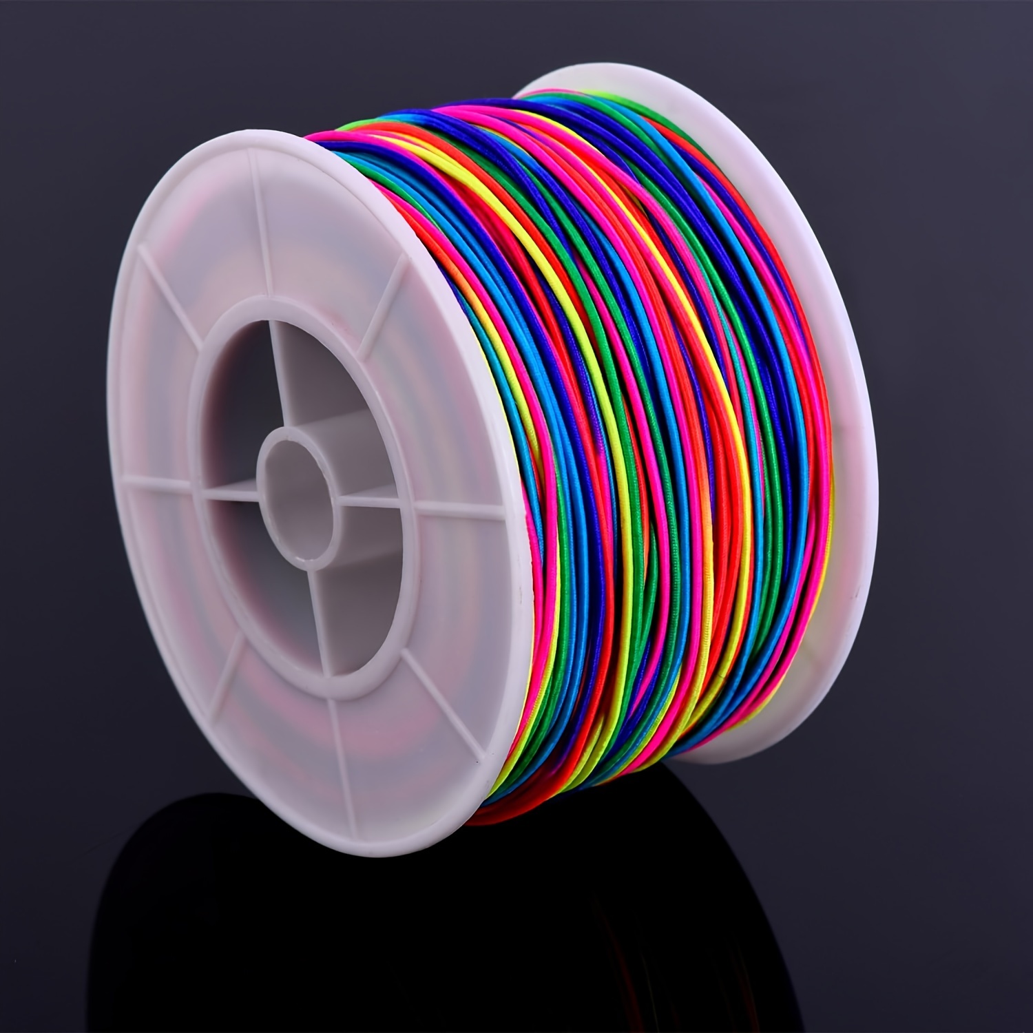 Cordon élastique coloré arc-en-ciel de 100m, cordon extensible en fil de 1mm,  artisanat pour tressage de perles, fait à la main - AliExpress