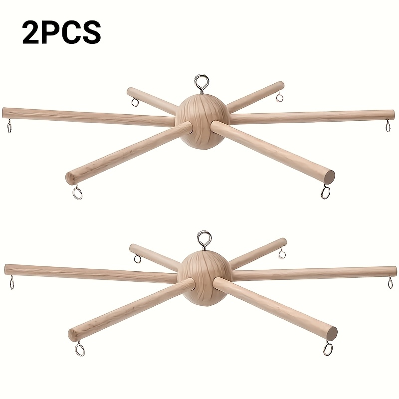 TEMU 2pcs Wooden Hanging Wind Chime Set With Rotating Mechanism - Retro Style, No Electricity, Easy To Assemble, Suitable For Home Decoration, Walls,