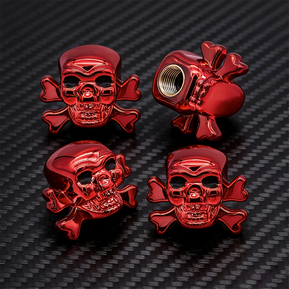 Image of Set Of 4 -themed Tire Valve Caps, Designed To Keep , Suitable For Cars, Suvs, Bicycles, Trucks, And Motorcycles