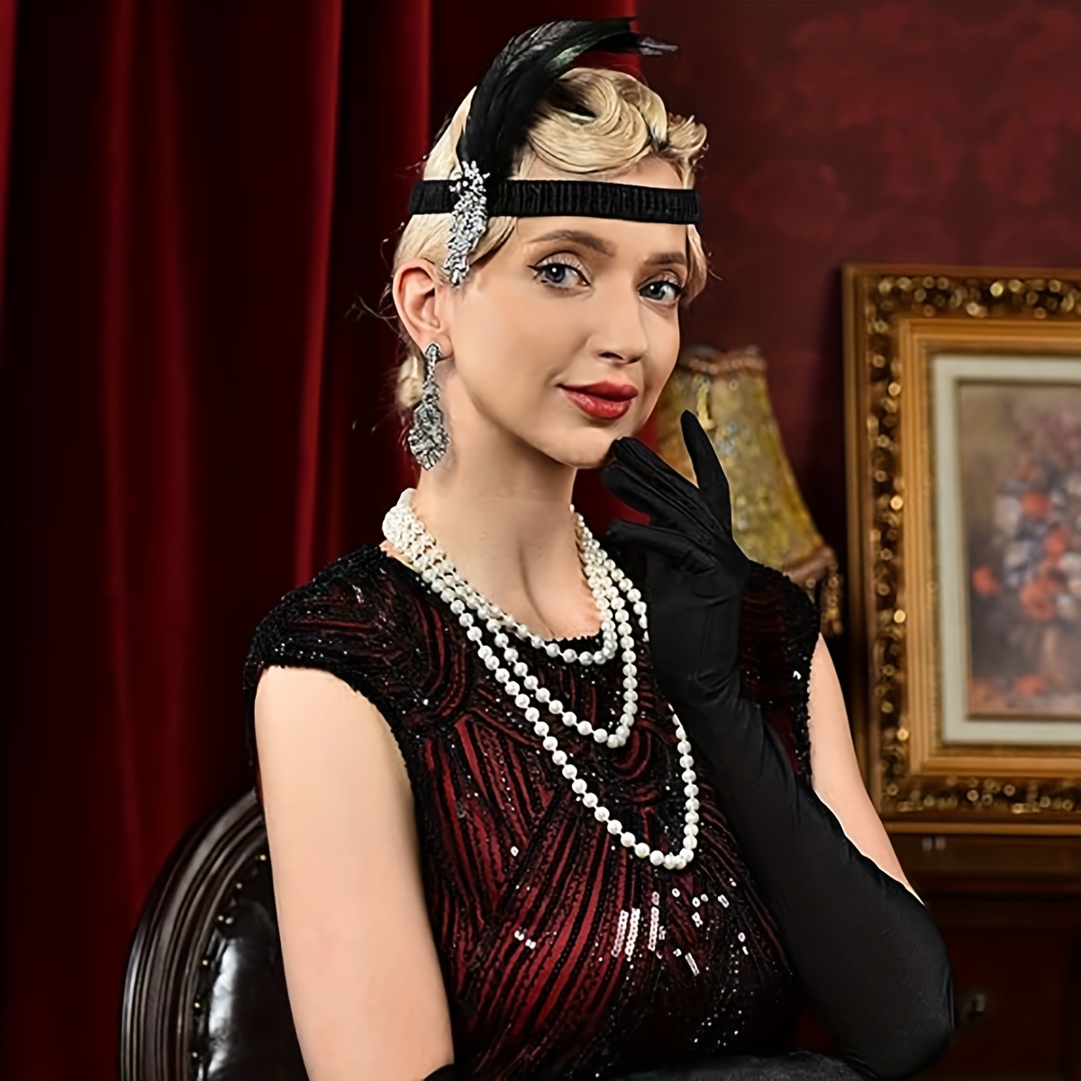 1920s flapper accessories set women light Temu Australia