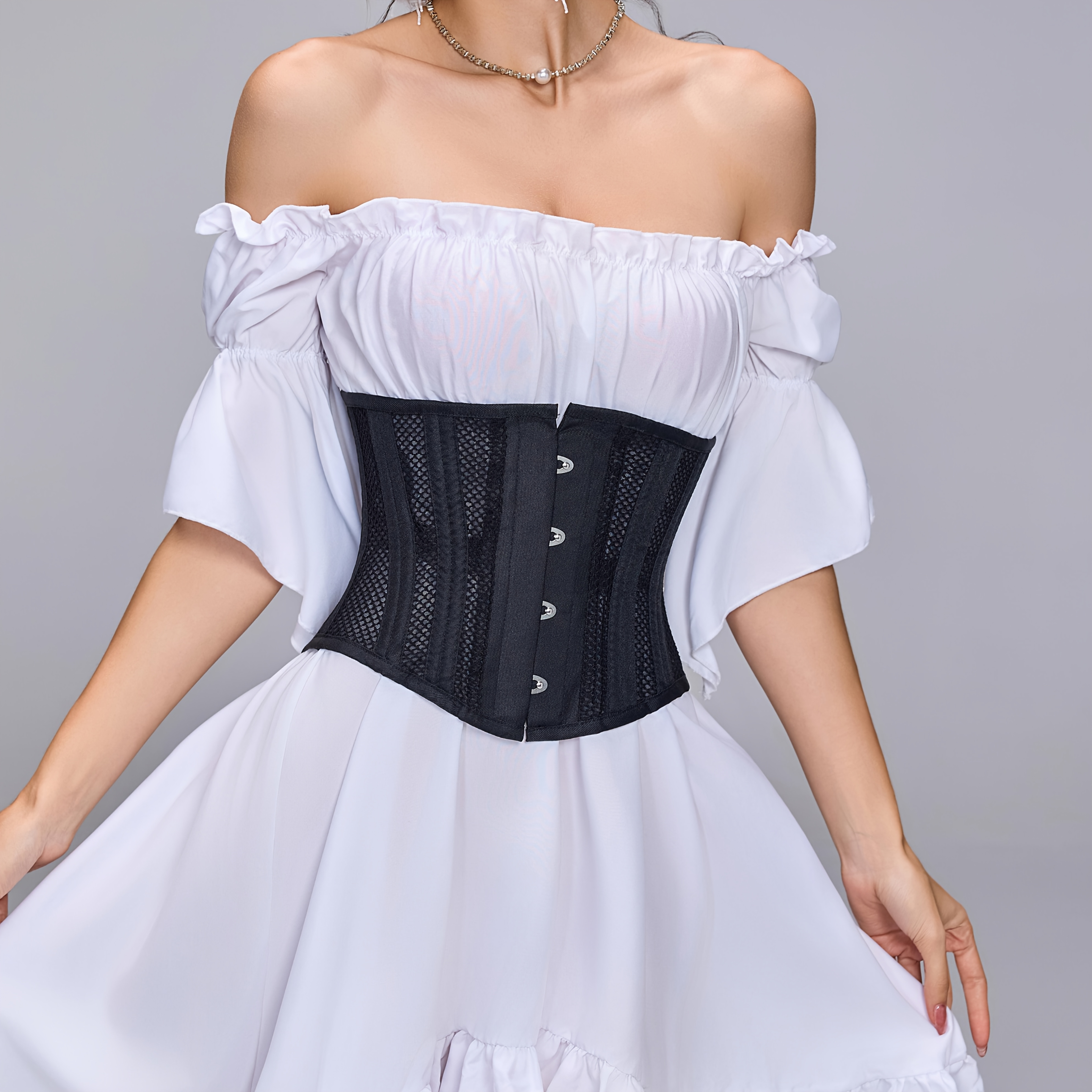 white christmas dresses Half Corset Lace Dress