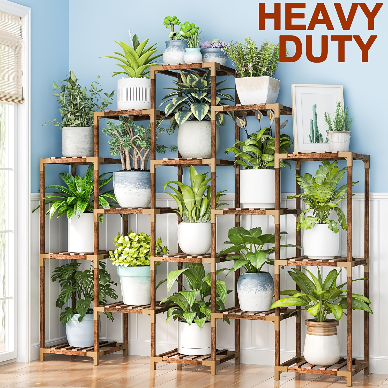 

18 Tier Large Tall Plant Stand Indoor Outdoor, Plant Shelf Rack For Multiple Pots Table Holder Tower Flower Stand For Patio Porch Living Room Balcony Corner Garden Office Boho Decor