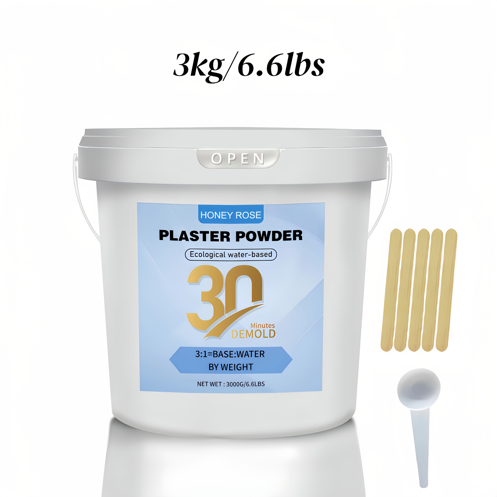 Image of 2kg/3kg Gypsum Powder, Casting Mold Supplies, Quick-setting Casting Powder Suitable For Beginners, Demolding In 20-, Fine Craft Gypsum Powder, Casting Craft Concrete, White Relief Casting Powder