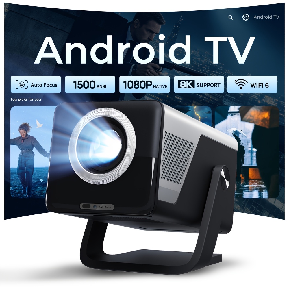 Image of Local 1080p, Supports 8k Video Projector With Wifi6 And Bt5.4, 1500 Ansi, 14, Outdoor Projectors With Auto Focus, Portable Movie Phone Wireless Gaming Wifi Projector For Bedroom/home