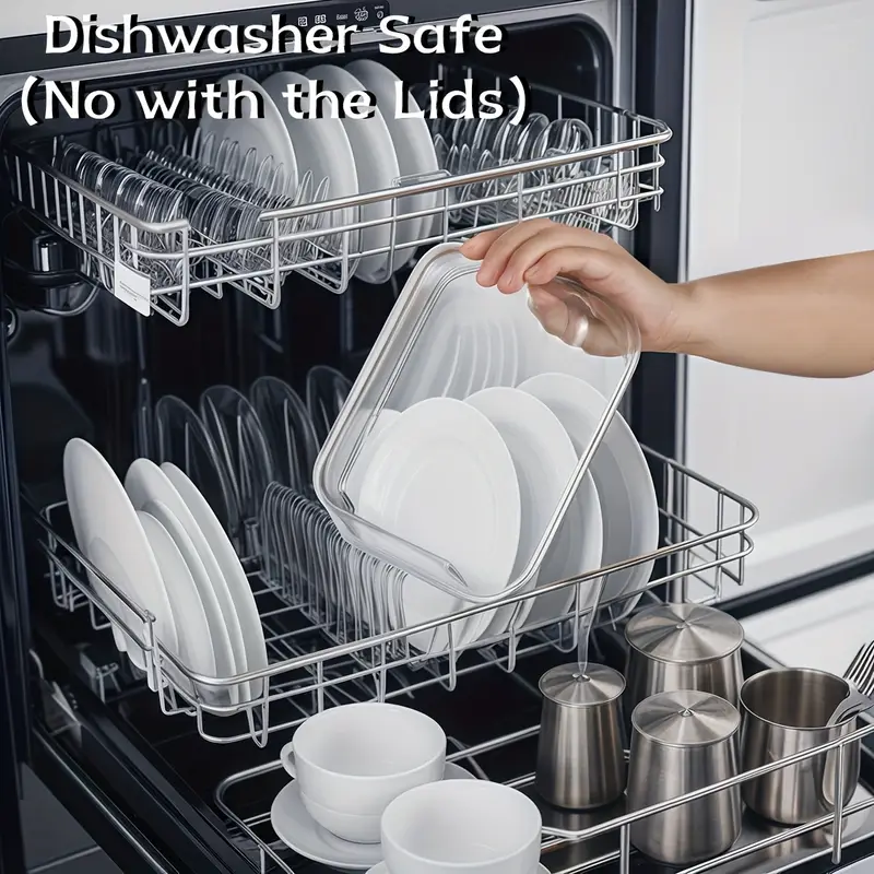 16pcs glass storage containers with lids 8 food storage containers and 8 lids rectangular glass meal preparation containers microwaveable bento boxes freezer storage containers food service delivery boxes Product details 3