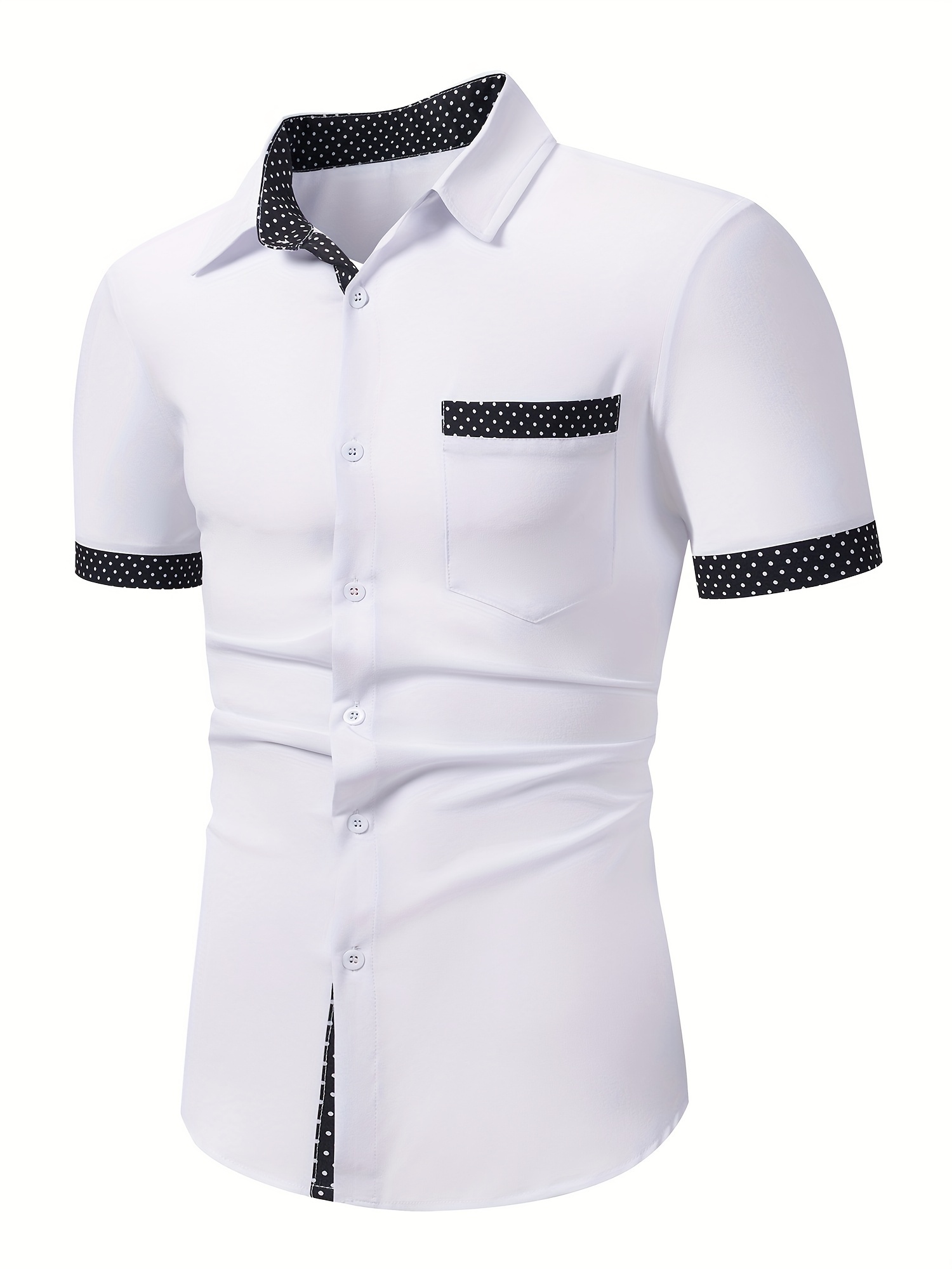 Collar Design *'s Summer Formal Short Sleeve Shirt *'s Button Up Shirt  For Business Formal Occasions, Gift For