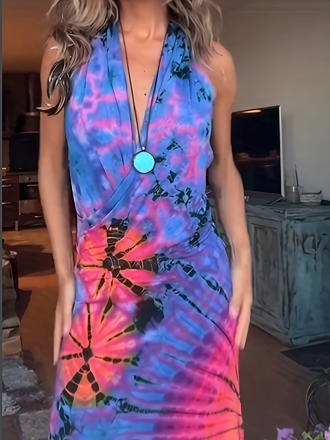 knee length dresses for ladies Womens Printed Dress main image 1