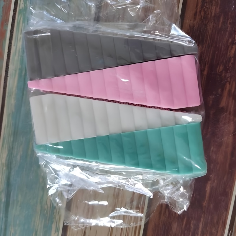 TEMU 4pcs Mini Safety Rubber Door Stop Set - Wedge-shaped Door Stops For Home And Office - Impact Cushioning - No-drill Windproof Door Wedges (random
