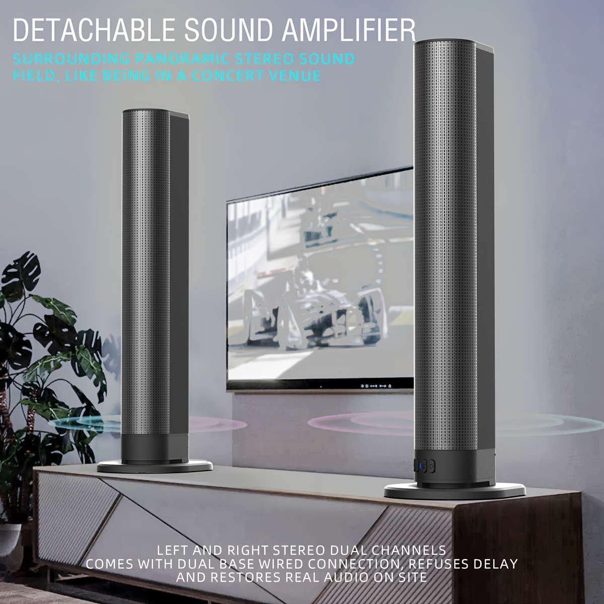 Wireless Soundbar with Surround Sound, Adjustable Speakers