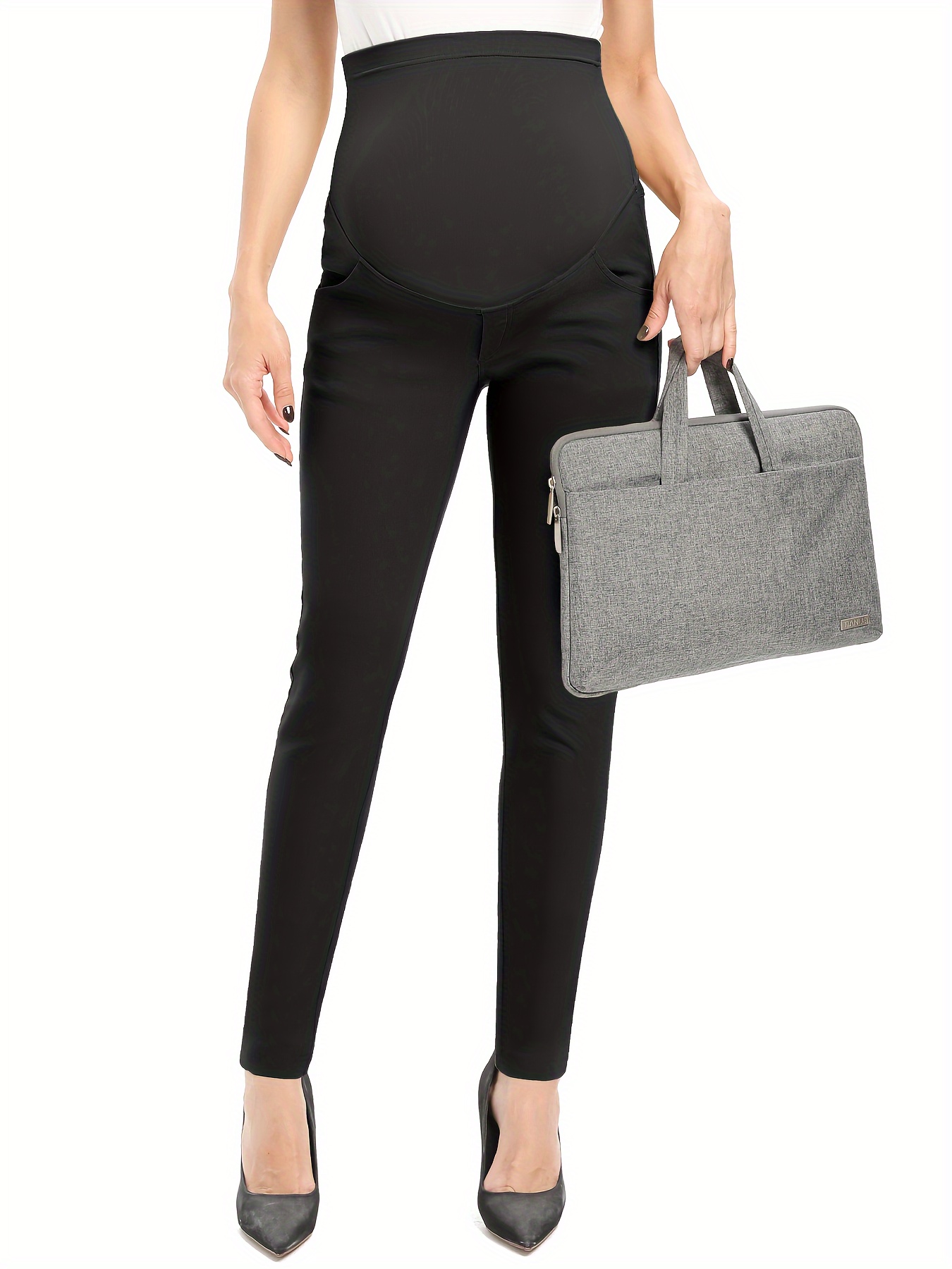 slim fit dress slacks Grey Smocked Waist Flowy Maternity Pants  PinkBlush
