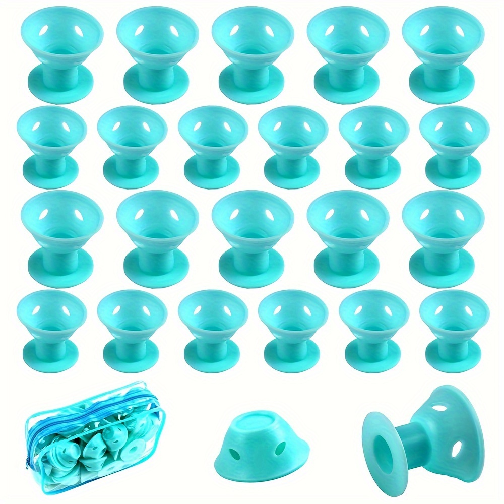 

40pcs Hair Care Rollers Magic Silicone No Clip Hair Style Rollers Soft Diy Curling Hairstyle Tools, Including 20pcs Large And 20pcs Small Hair Curles