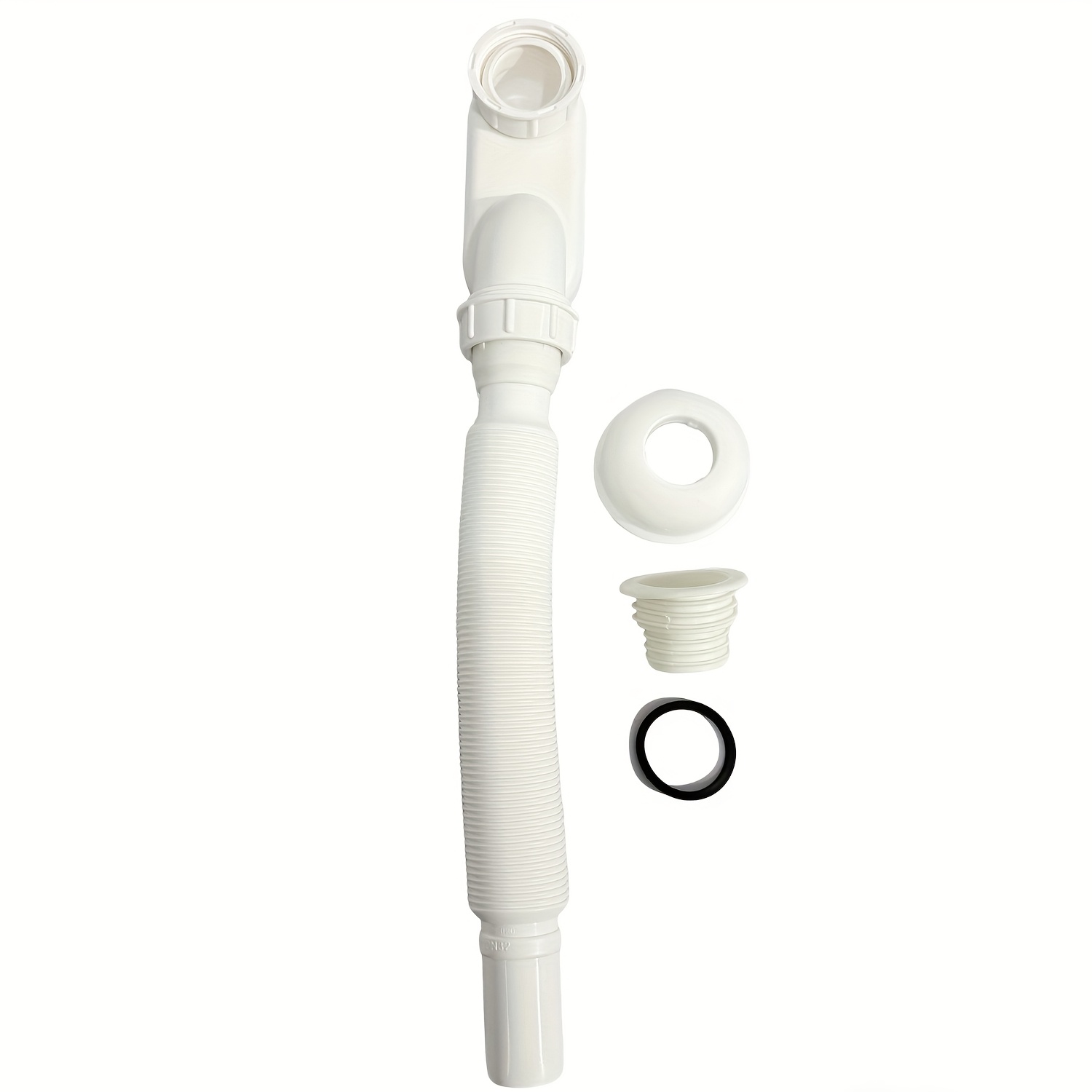 Flexible Bathtub Drain Pipe, Upgraded Low Profile 1 1/2p Flat Drainage Pipe Kit, Flat P Trap Freestanding Tub Drain Flex-drain For Bath