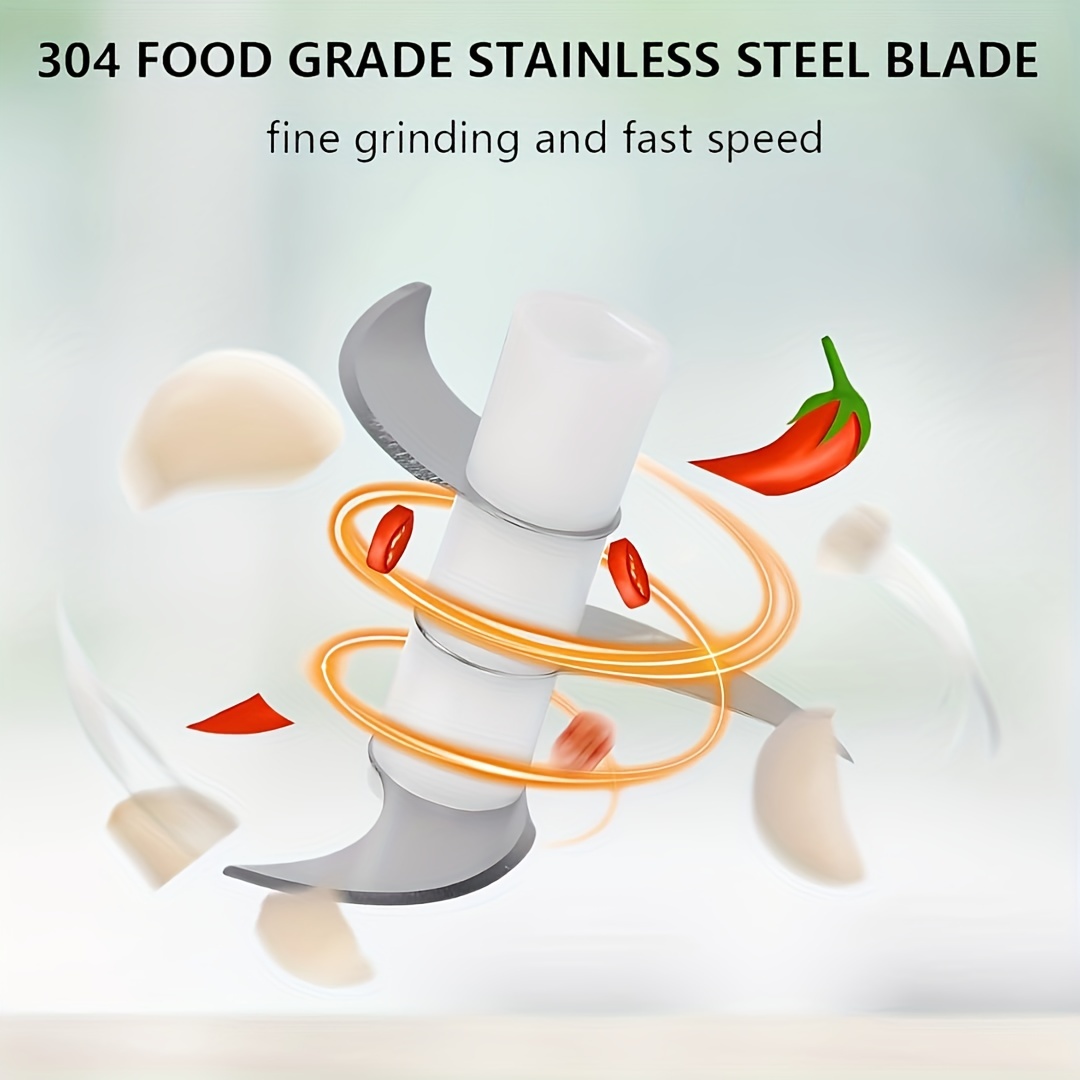 portable 250ml garlic grinder wireless food processor for ginger onion chili fruit meat vegetable 304 food grade stainless steel blade   36v usb charging 800rpm 30w Product details 2