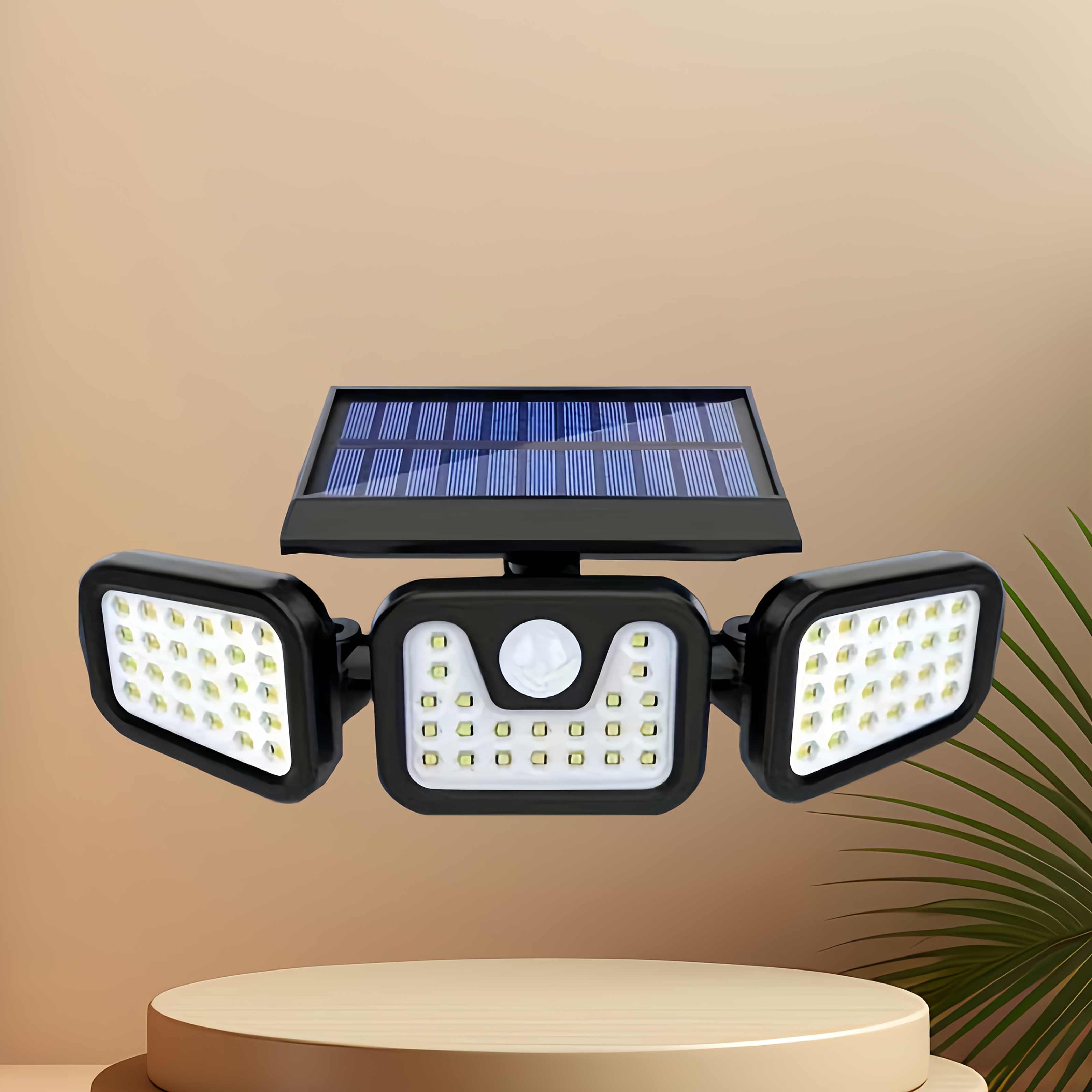 74 led solar motion sensor lights with 3 brightness   outdoor wall lights for front door yard garage patio energy   semi flush mount plastic material solar powered no remote control ip55