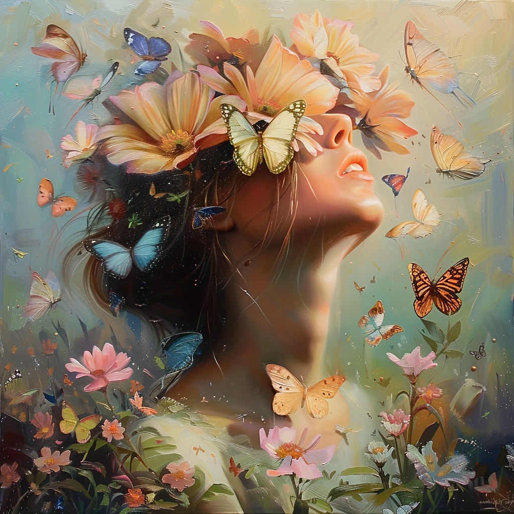 

1pc Large Size 40x40cm/15.7x15.7in Without Frame Diy 5d Artificial Diamond Art Painting Beautiful Woman, Full Rhinestone Painting, Diamond Art Embroidery Kits, Handmade Home Room Office Wall Decor