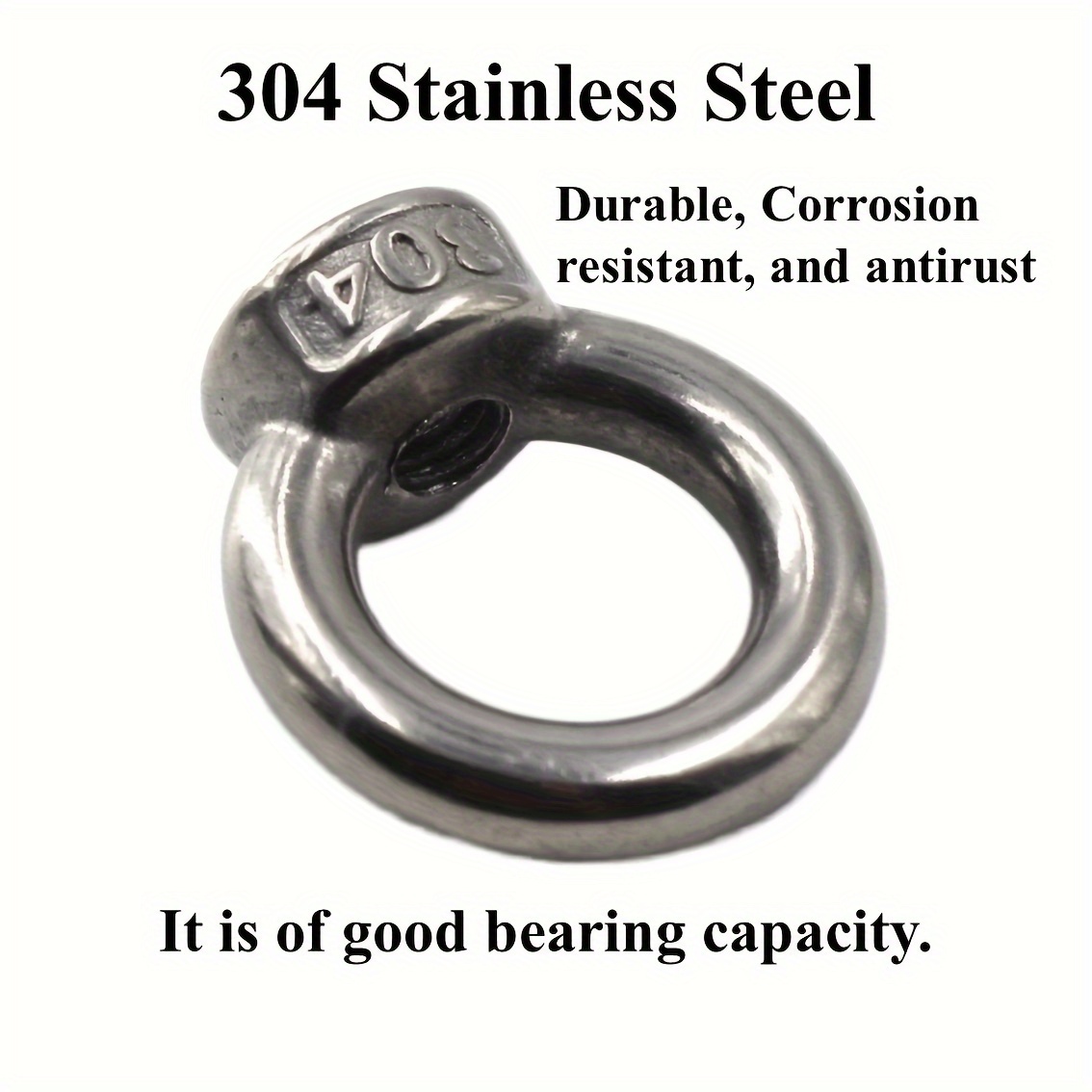 Bullone a occhiello di sollevamento con filettatura maschio M16 - Anello di spallamento in acciaio inossidabile 304 for impieghi gravosi for macchinari e applicazioni sospese(M16x30mm