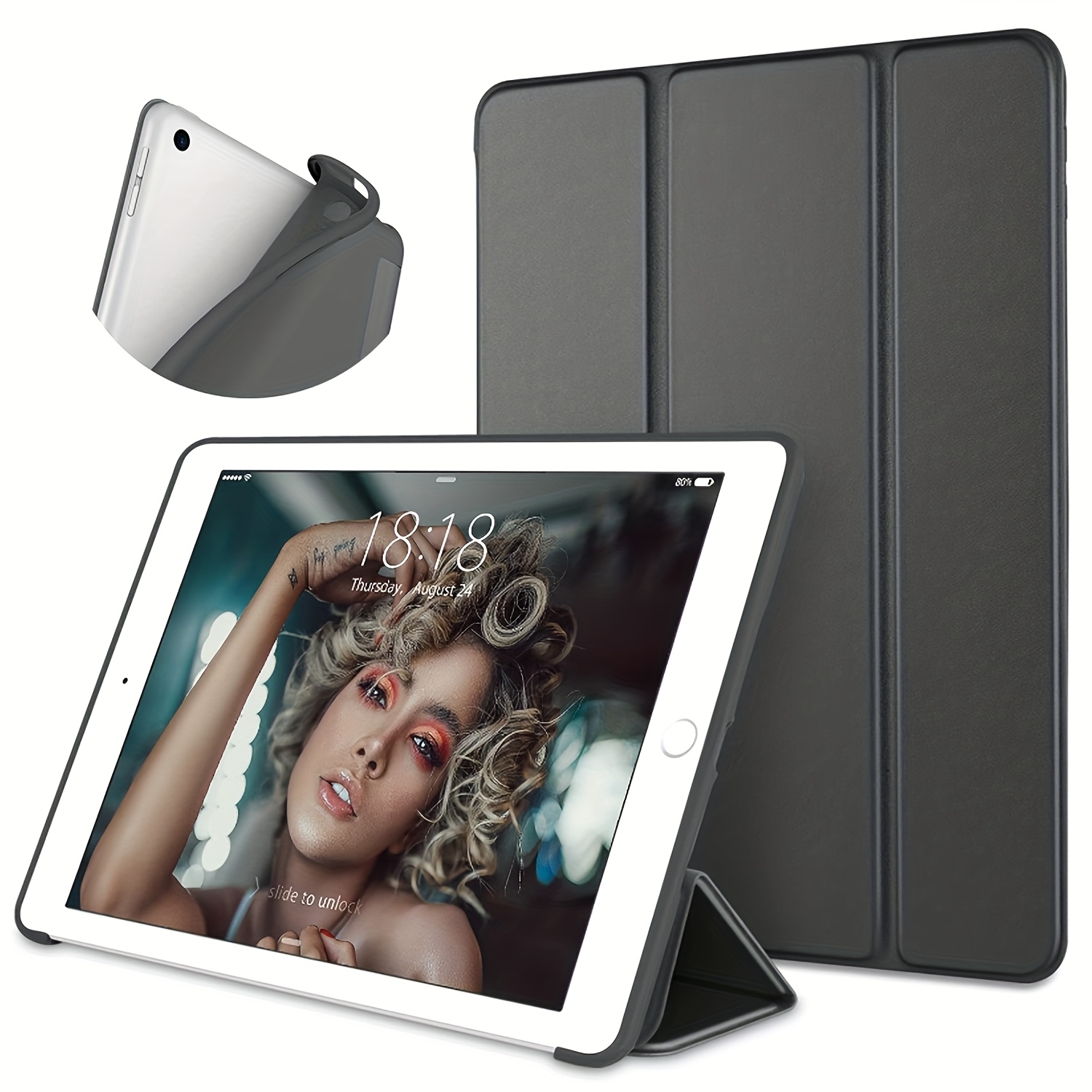 TEMU Custodia in silicone liquido adatta per iPad 5a/6a/Pro 9.7. Dotata di intelligente, protezione completa con silicone liquido, morbida sensazione