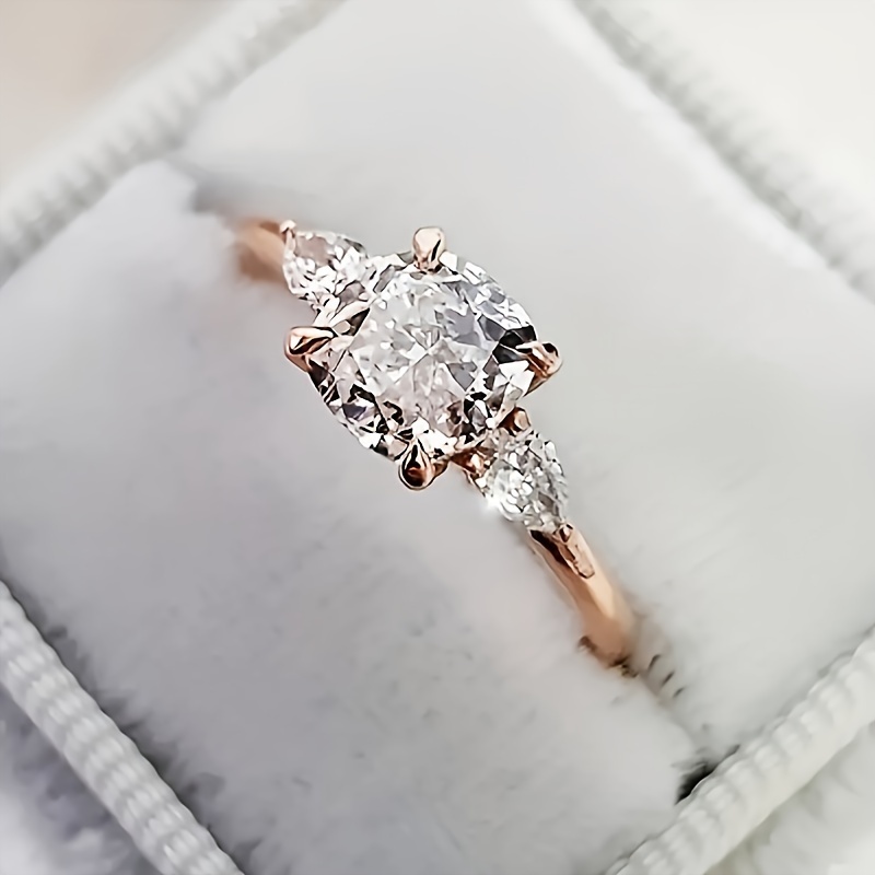 

A Lady's Engagement And Stylish 4- Setting, Featuring Synthetic Zirconia. For Engagement Parties, Jewelry For Valentine's Day, And As A High-end Gift To Express Love. In Multiple .