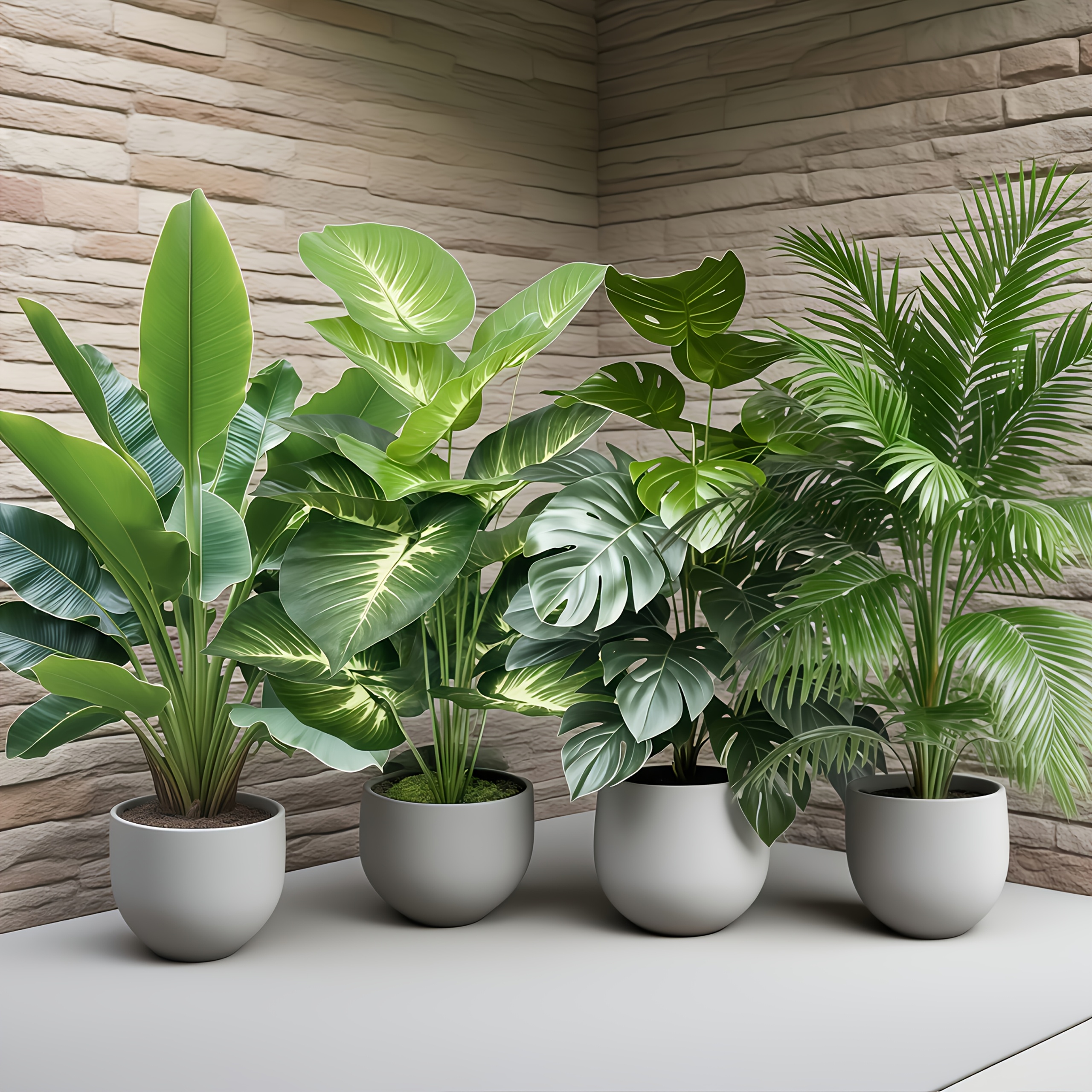 4pcs set   48 large leaf artificial plants suitable for outdoor use     decorative trees   indoor outdoor potted greenery   style faux trees for weddings hotels gardens courtyards ideal for
