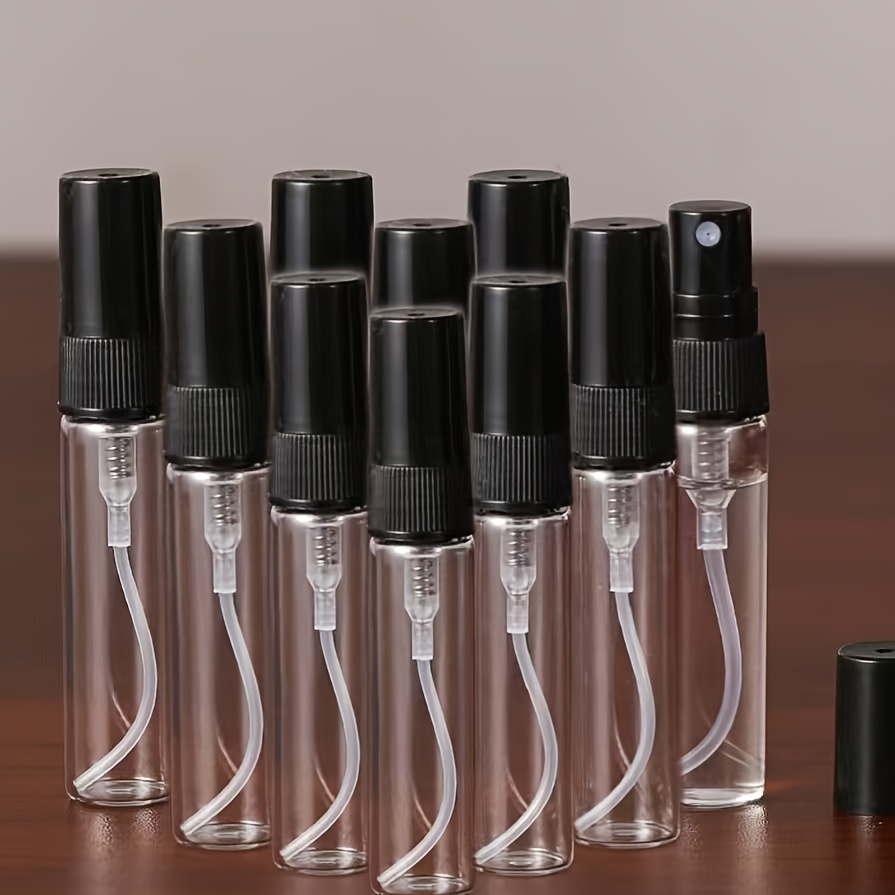 TEMU 10pcs 2ml 3ml 5ml 10ml Perfume Atomizer Bottles Clear Glass Bottles For Perfume Moisturizing Water Etc. Portable Atomizers Perfume Bottles